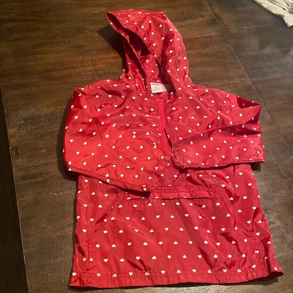Girls Gymboree Bon Voyage Heart Wind Breaker with front pocket 4T